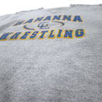 MJ SOFFE USA made 90s college print sweatshirt S grey cotton front V GAHANNA WRESTLING