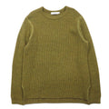 SUBTLE (Silver and Gold) Waffle Knit Sweater, S, Khaki, Side Slit, 06-6226-8125, Made in Japan