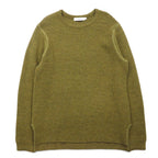 SUBTLE (Silver and Gold) Waffle Knit Sweater, S, Khaki, Side Slit, 06-6226-8125, Made in Japan