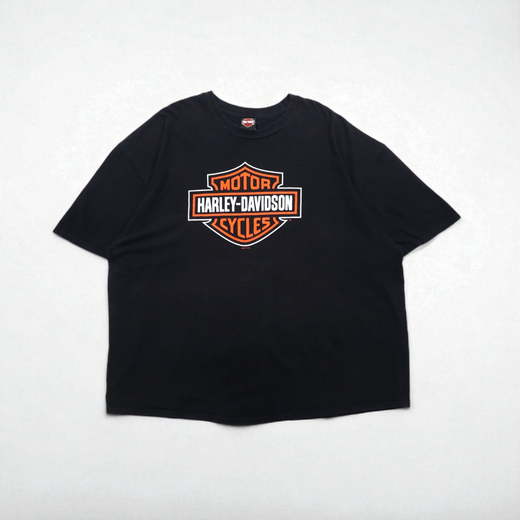 HARLEY DAVIDSON ATLANTA Oversized Double-Sided Print T-Shirt, 5XL, Black Cotton