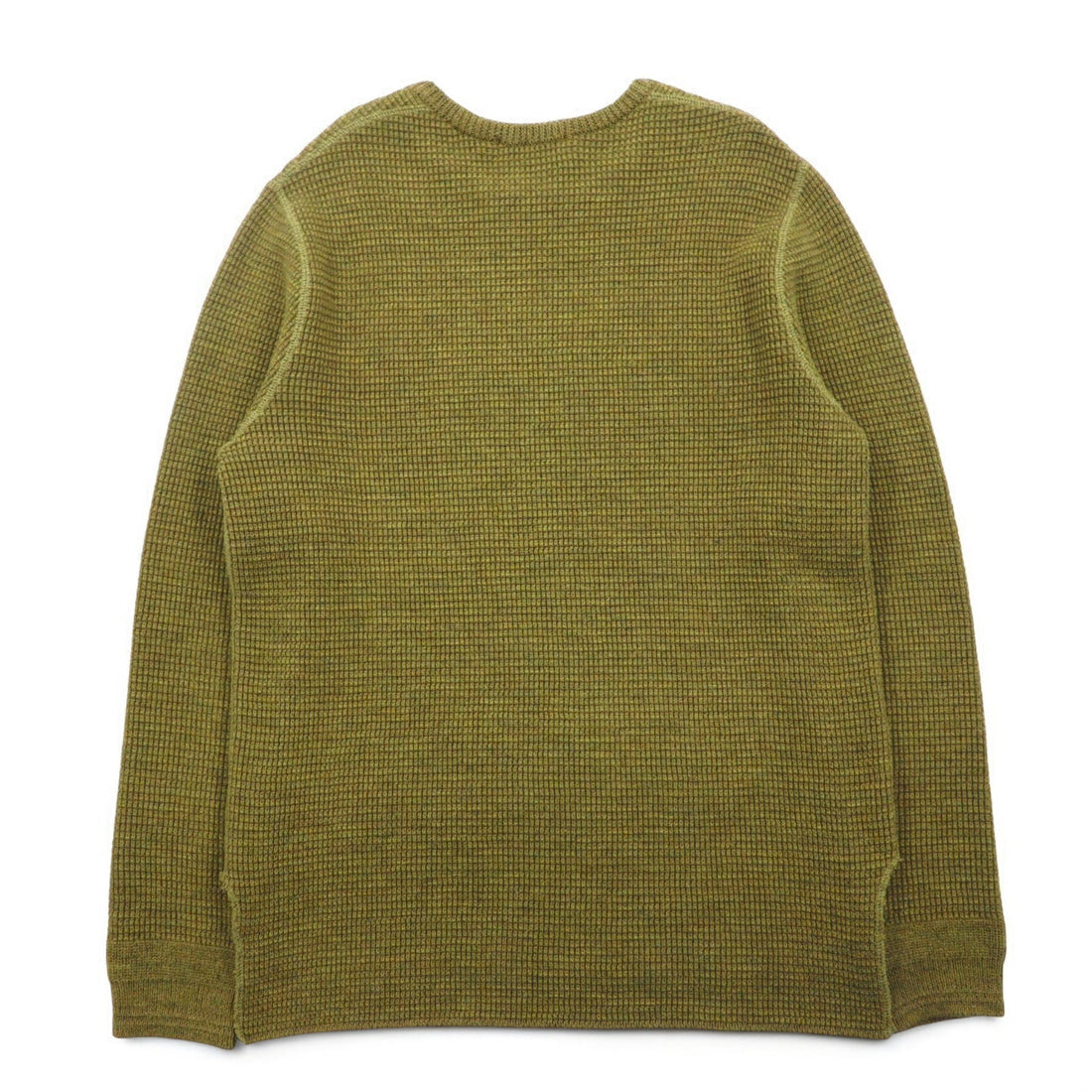 SUBTLE (Silver and Gold) Waffle Knit Sweater, S, Khaki, Side Slit, 06-6226-8125, Made in Japan