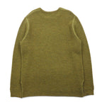 SUBTLE (Silver and Gold) Waffle Knit Sweater, S, Khaki, Side Slit, 06-6226-8125, Made in Japan