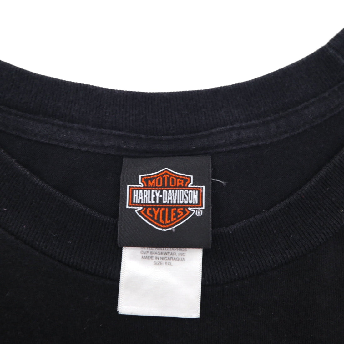 HARLEY DAVIDSON ATLANTA Oversized Double-Sided Print T-Shirt, 5XL, Black Cotton