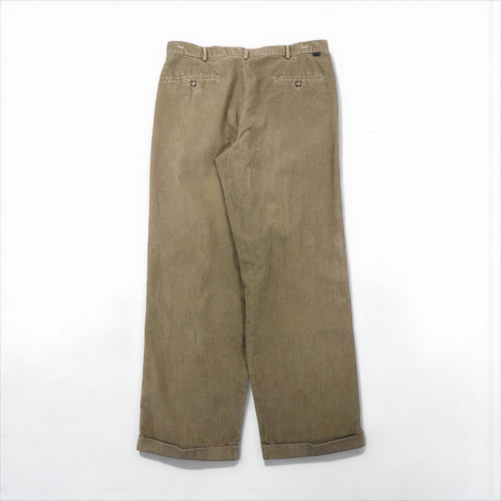 DOCKERS (Levi's) 2000s Corduroy Wide-leg Chino Work Pants, Size L, Beige, RECODE