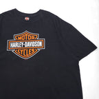 HARLEY DAVIDSON ATLANTA Oversized Double-Sided Print T-Shirt, 5XL, Black Cotton