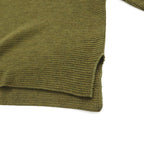 SUBTLE (Silver and Gold) Waffle Knit Sweater, S, Khaki, Side Slit, 06-6226-8125, Made in Japan