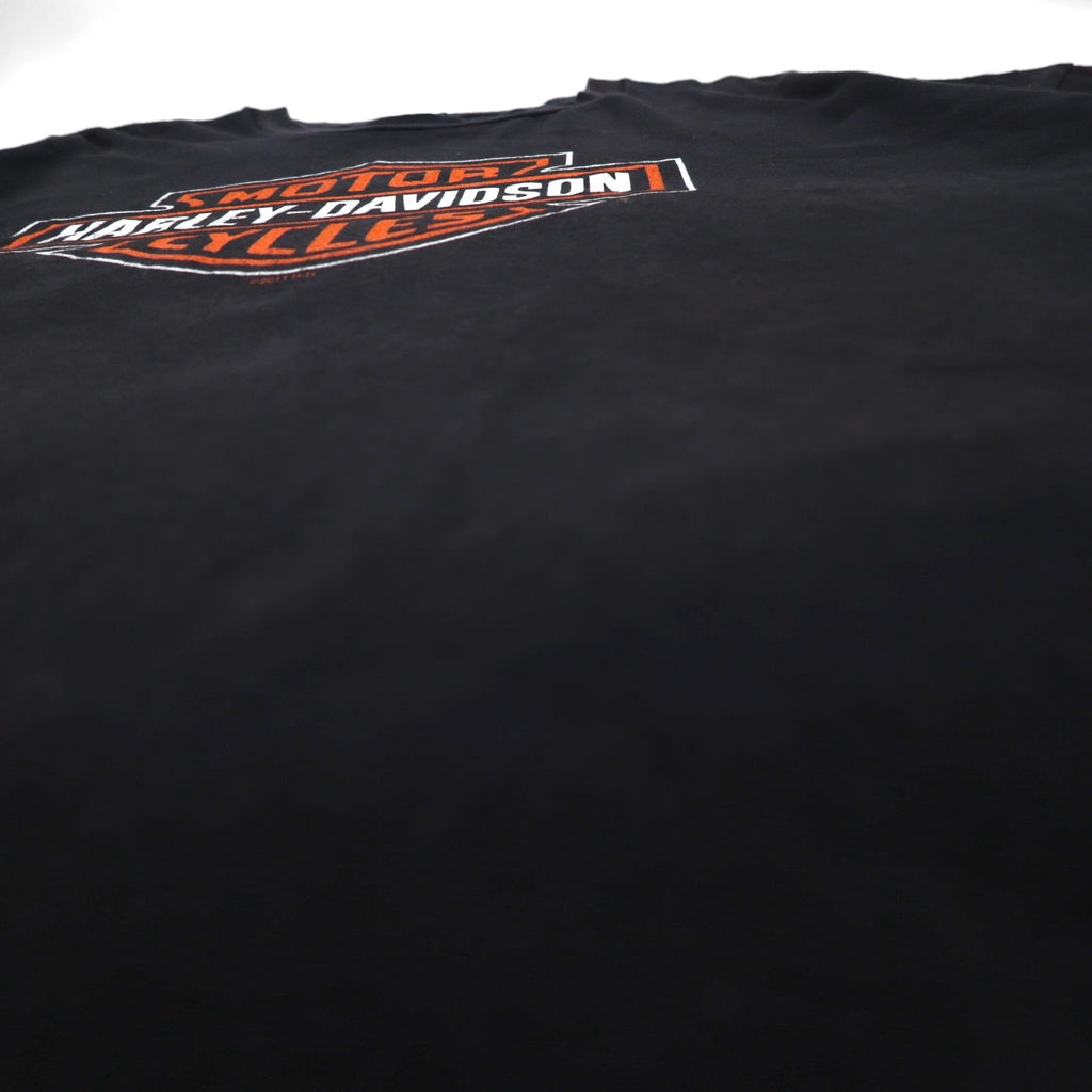 HARLEY DAVIDSON ATLANTA Oversized Double-Sided Print T-Shirt, 5XL, Black Cotton