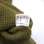 SUBTLE (Silver and Gold) Waffle Knit Sweater, S, Khaki, Side Slit, 06-6226-8125, Made in Japan