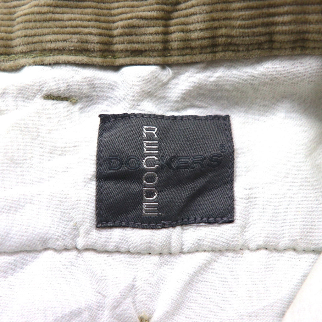 DOCKERS (Levi's) 2000s Corduroy Wide-leg Chino Work Pants, Size L, Beige, RECODE