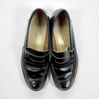 COMME des GARCONS U-Tip Moccasin Penny Loafers 23cm Black Leather Lug Sole Made in Japan