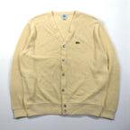 IZOD LACOSTE 80s Made in USA V-neck Knit Cardigan, XL, Acrylic with One-Point Logo
