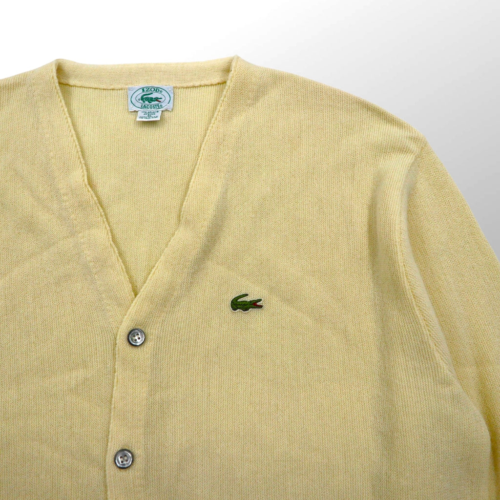 IZOD LACOSTE 80s Made in USA V-neck Knit Cardigan, XL, Acrylic with One-Point Logo