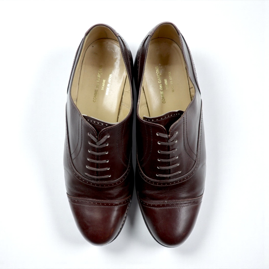 COMME des GARÇONS HOMME Straight Tip Dress Shoes 25cm Brown Leather Lug Sole