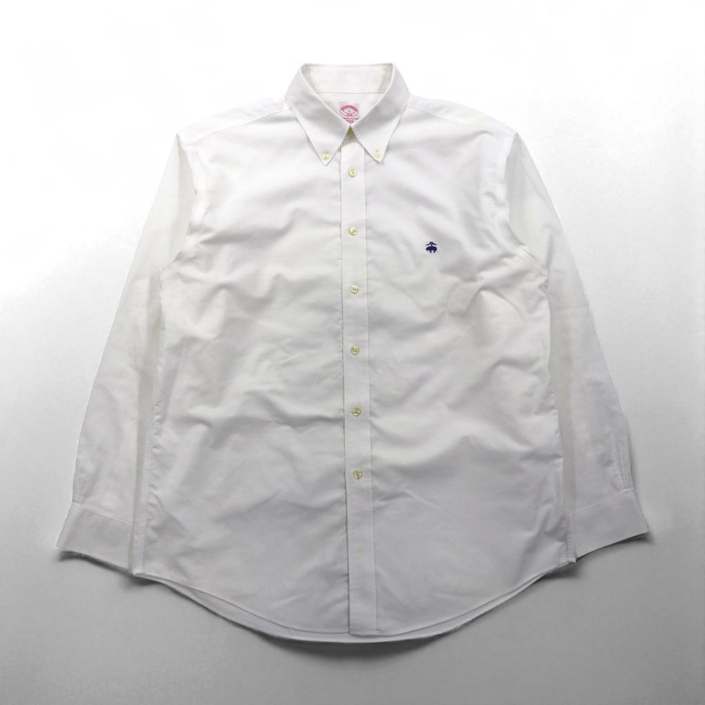 Brooks Brothers Oxford Button-Down Shirt, Size L, Supima Cotton, White, Non-Iron, with One-Point Logo