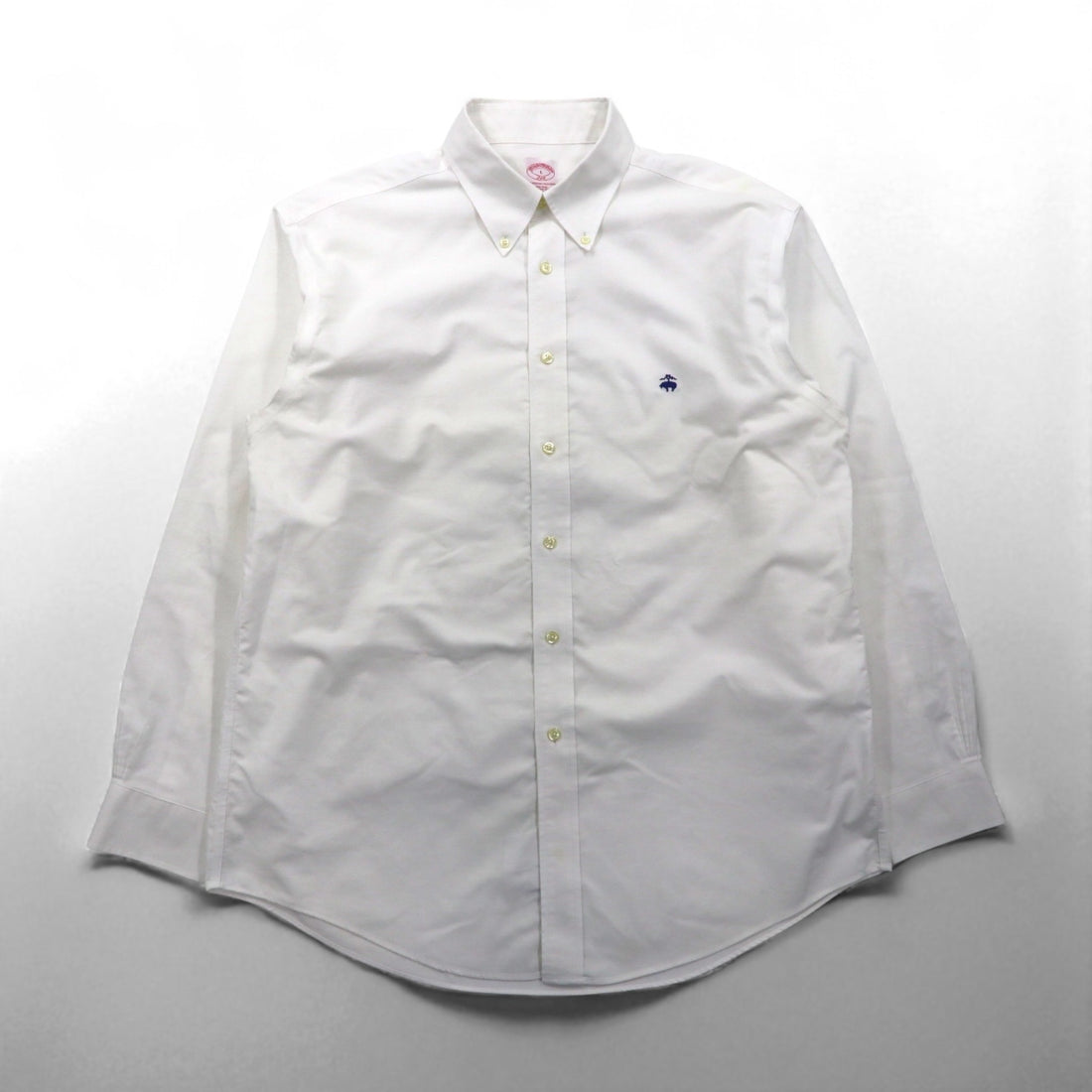 Brooks Brothers オックスフォード ボタンダウン シャツ L スーピマコットン ホワイト ノンアイロン ワンポイントロゴ