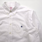 Brooks Brothers Oxford Button-Down Shirt, Size L, Supima Cotton, White, Non-Iron, with One-Point Logo