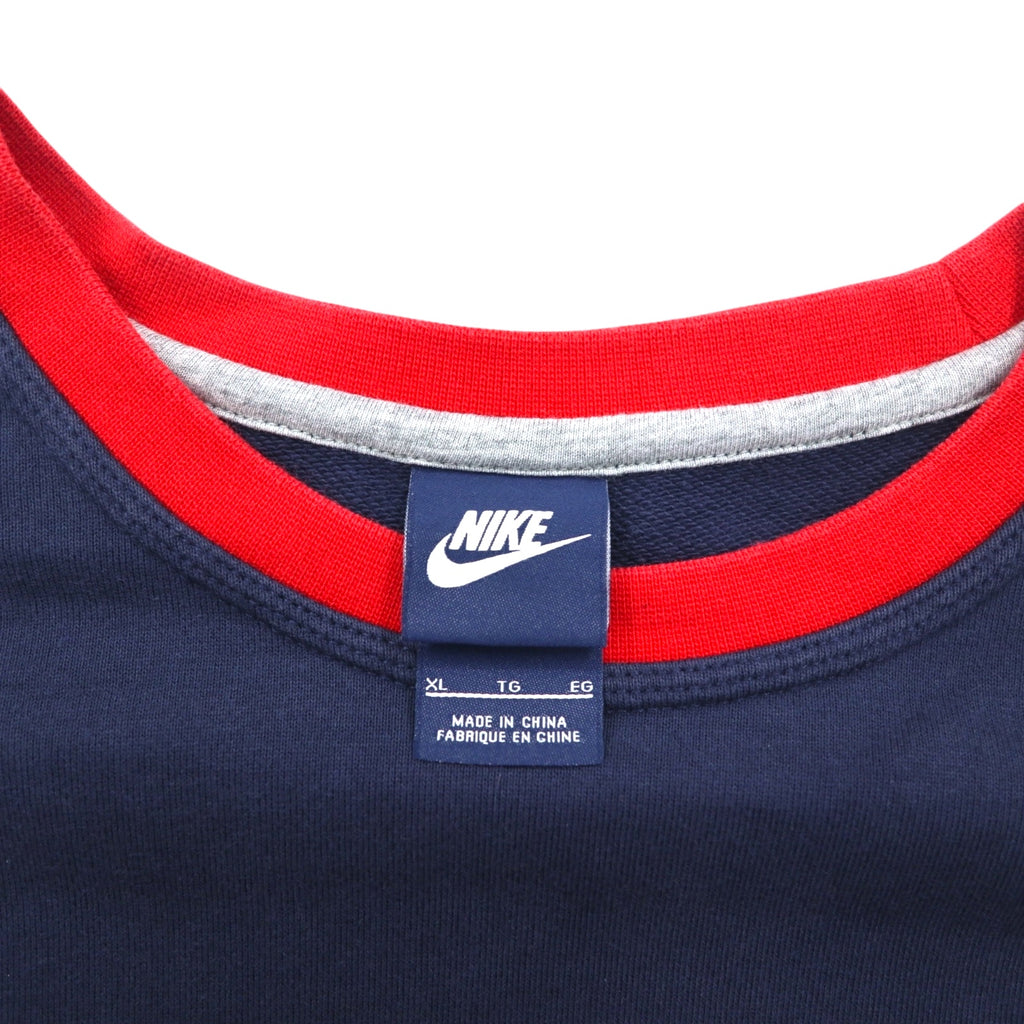 NIKE クラブフレンチテリークルー スウェット XL ネイビー レッド スウォッシュ 637903-451