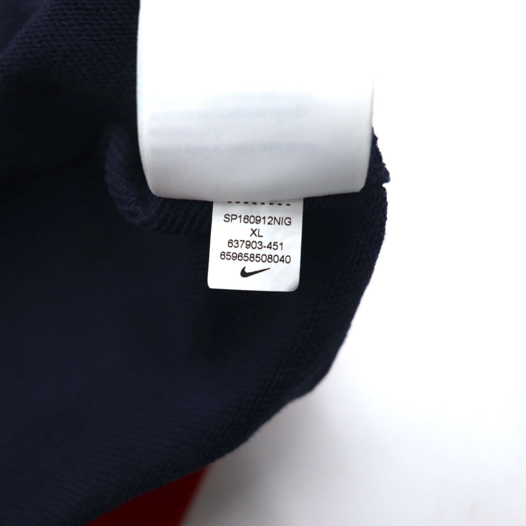 NIKE クラブフレンチテリークルー スウェット XL ネイビー レッド スウォッシュ 637903-451