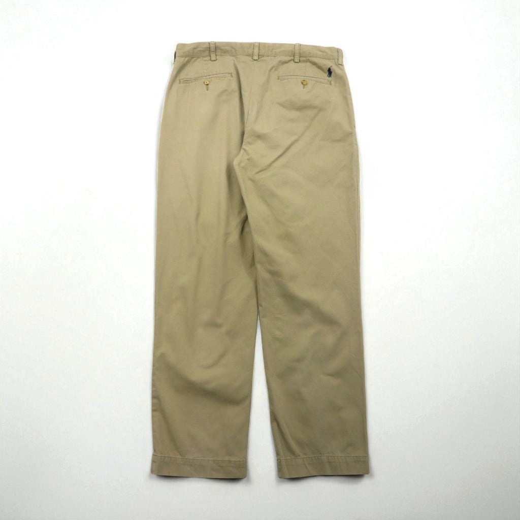 Polo Ralph Lauren 90s Polo Chino Pants, Double-Tuck Wide Leg Chino Work Pants, Size L, Beige, ETHAN PANT