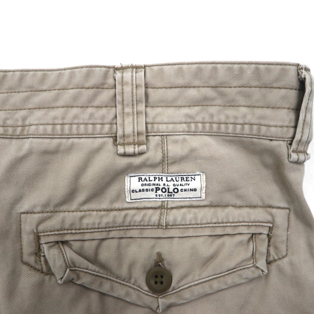 POLO RALPH LAUREN Polo Chino Cargo Shorts, Size XL, Beige, Cotton, Below the Knee
