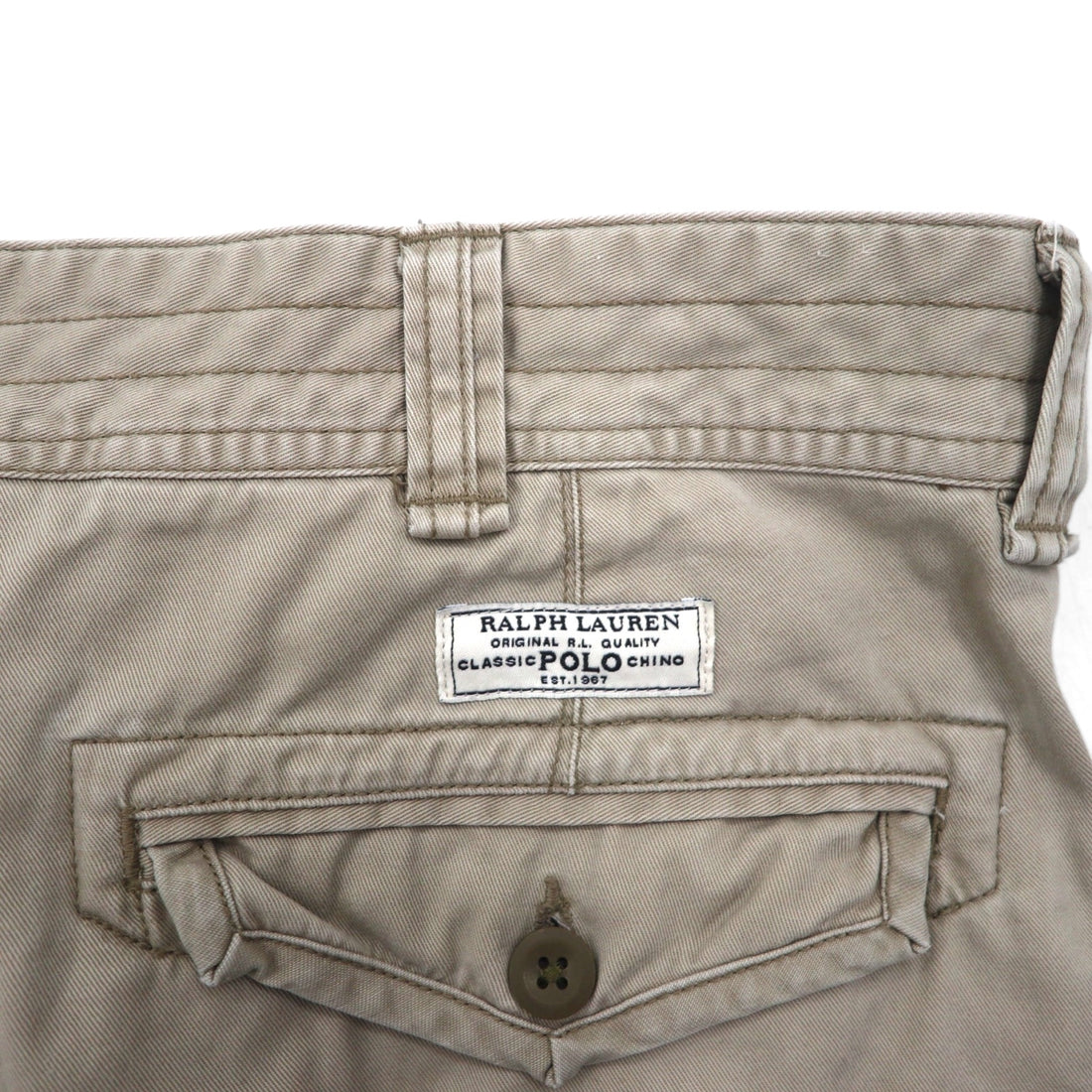 POLO RALPH LAUREN Polo Chino Cargo Shorts, Size XL, Beige, Cotton, Below the Knee
