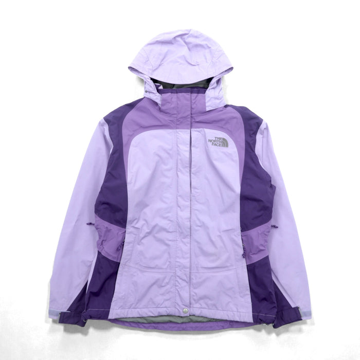 THE NORTH FACE 防水 HYVENT マウンテンパーカー L パープル ドローコード ダブルジップ ジップインジップ搭載