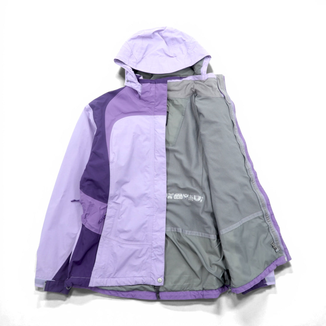 THE NORTH FACE Waterproof HYVENT Mountain Parka L Purple Drawcord Double Zip Zip-in-Zip