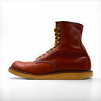 RED WING USA製 8インチ クラシックラウンド プレーントゥ レースアップブーツ 26.5cm ブラウン レザー 708