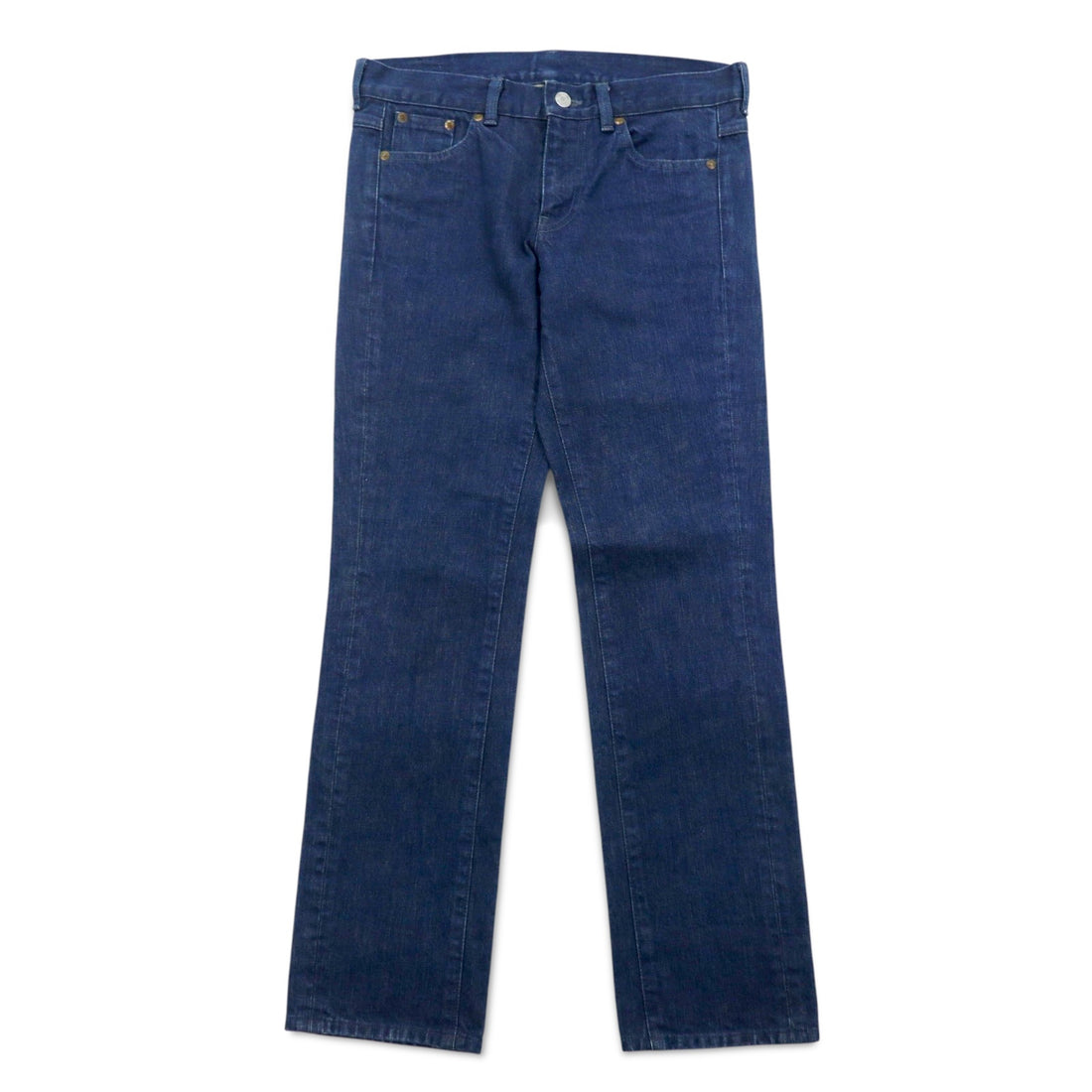 LAD MUSICIAN 5-pocket denim pants L Indigo Blue Zipper fly Made in Japan