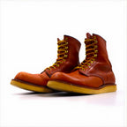 RED WING USA製 8インチ クラシックラウンド プレーントゥ レースアップブーツ 26.5cm ブラウン レザー 708