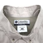 Columbia 半袖 ボタンダウン フィッシングシャツ M ベージュ ポリエステル Marquam Trail S/S Shirt AM7240 スリランカ製 未使用品