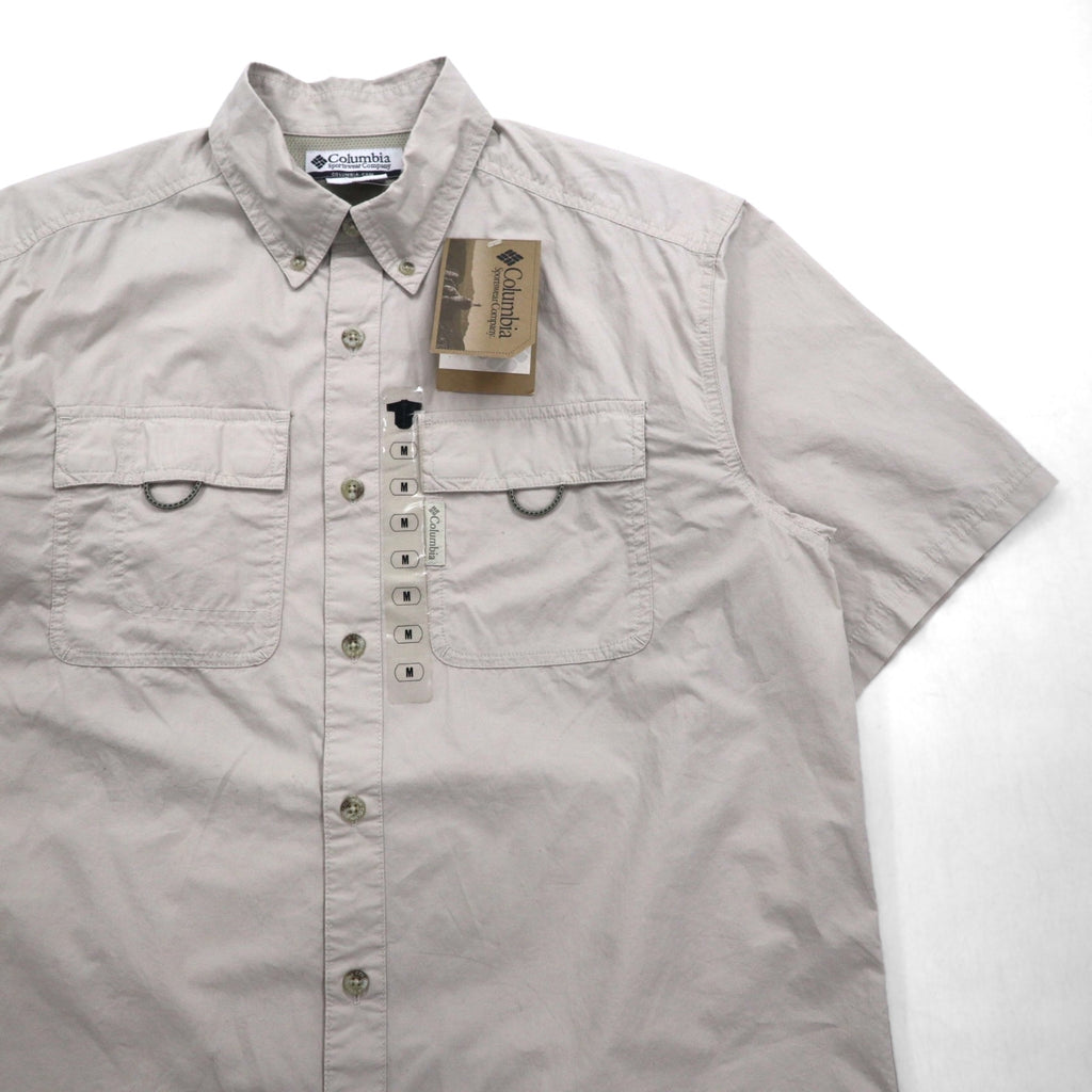 Columbia 半袖 ボタンダウン フィッシングシャツ M ベージュ ポリエステル Marquam Trail S/S Shirt AM7240 スリランカ製 未使用品