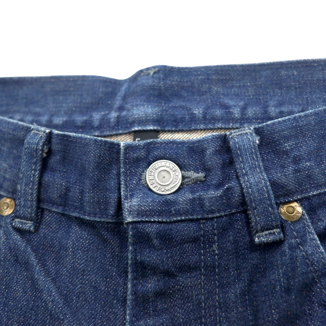 LAD MUSICIAN 5-pocket denim pants L Indigo Blue Zipper fly Made in Japan