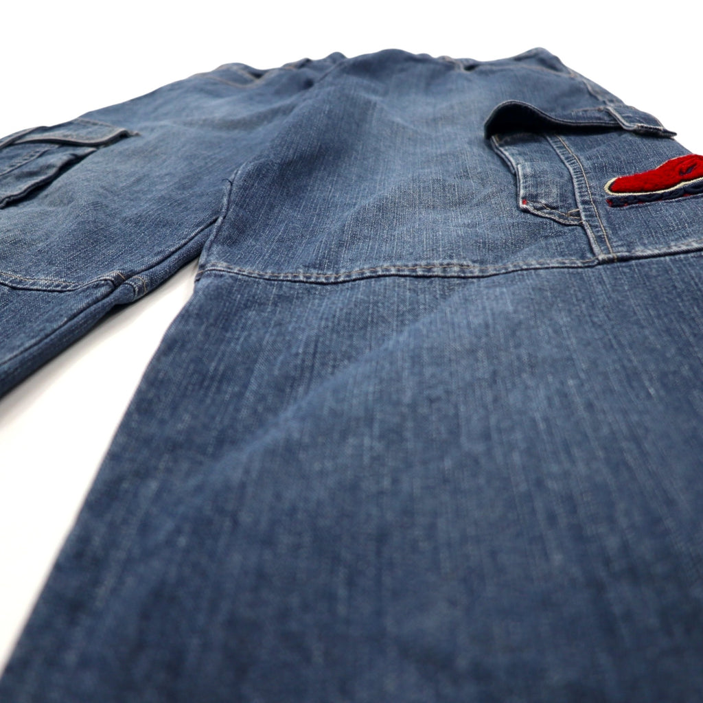 HOBO DNM 90s Baggy Wide Denim Cargo Pants 86 Blue Cotton