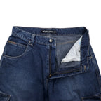 HOBO DNM 90s Baggy Wide Denim Cargo Pants 86 Blue Cotton