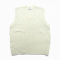 90s USA Vintage Fisherman Knit Vest JANTZEN Aran XL White Cable Made in