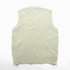 90s USA Vintage Fisherman Knit Vest JANTZEN Aran XL White Cable Made in