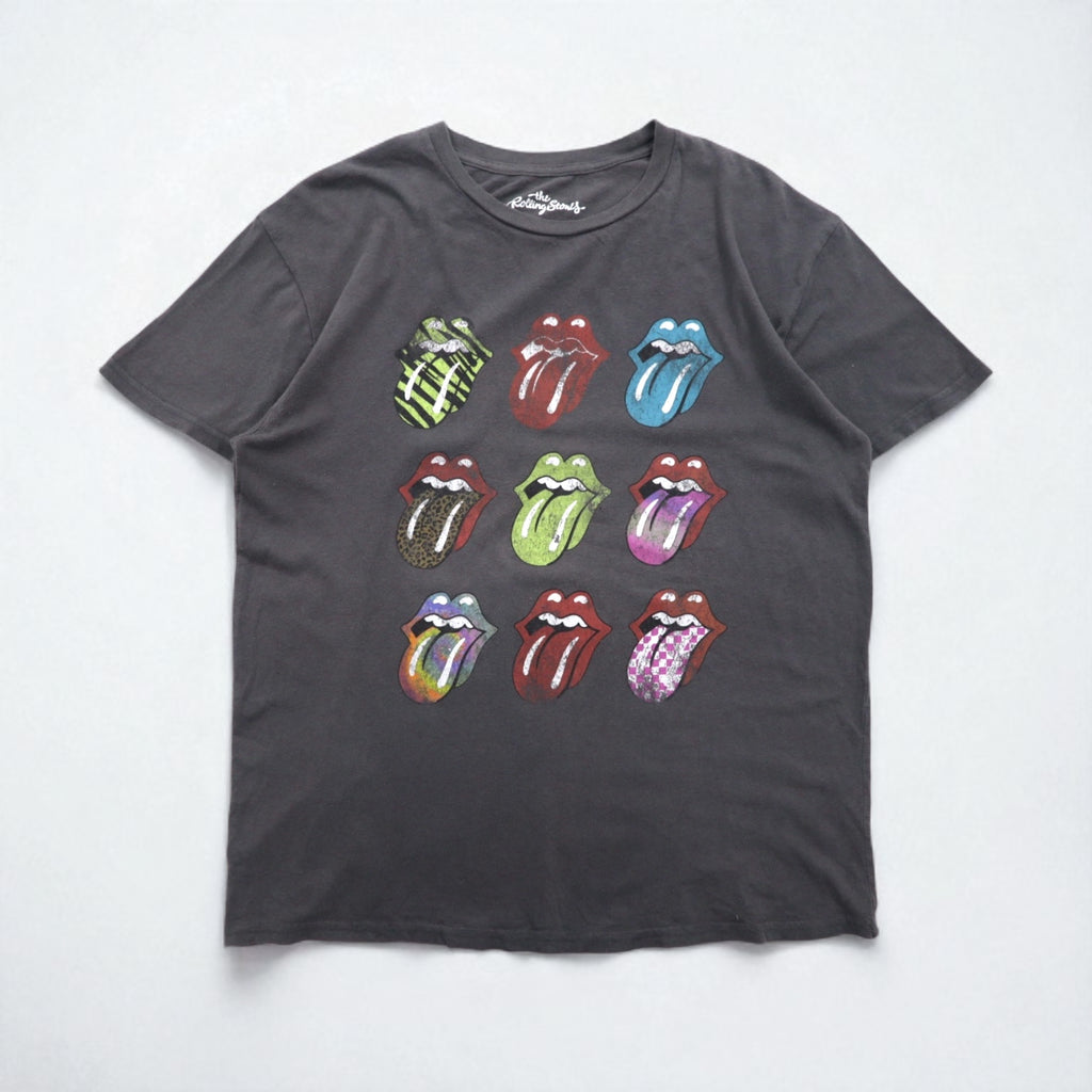 The Rolling Stones Official Rock Band T-Shirt, Size XL, Gray Cotton, Tongue