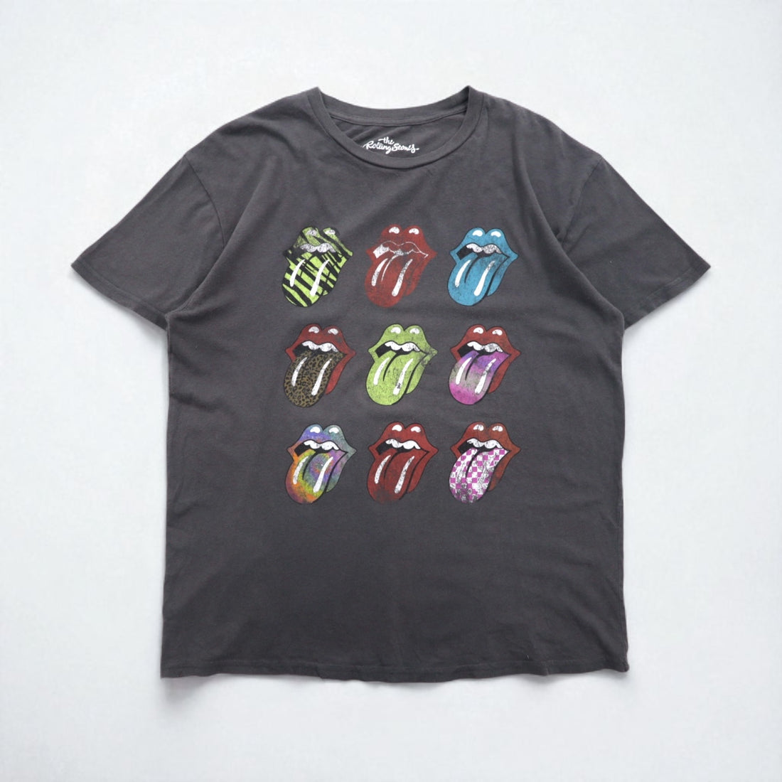 The Rolling Stones Official Rock Band T-Shirt, Size XL, Gray Cotton, Tongue
