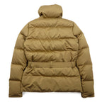 RALPH LAUREN Down Jacket S Beige Polyester Logo Belt Buckle Double Zip