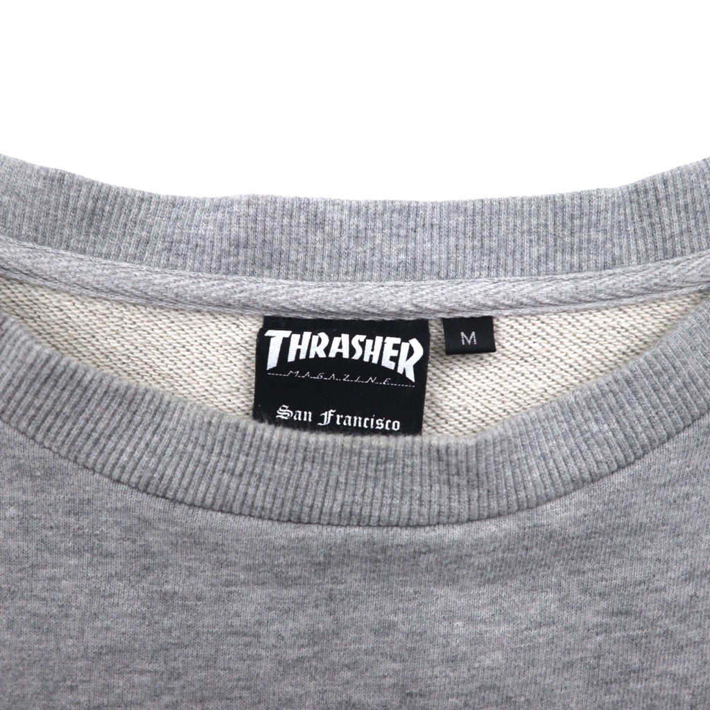 THRASHER MAGAZINE Fire Logo Sweatshirt M Grey Cotton