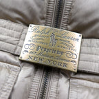 RALPH LAUREN Down Jacket S Beige Polyester Logo Belt Buckle Double Zip