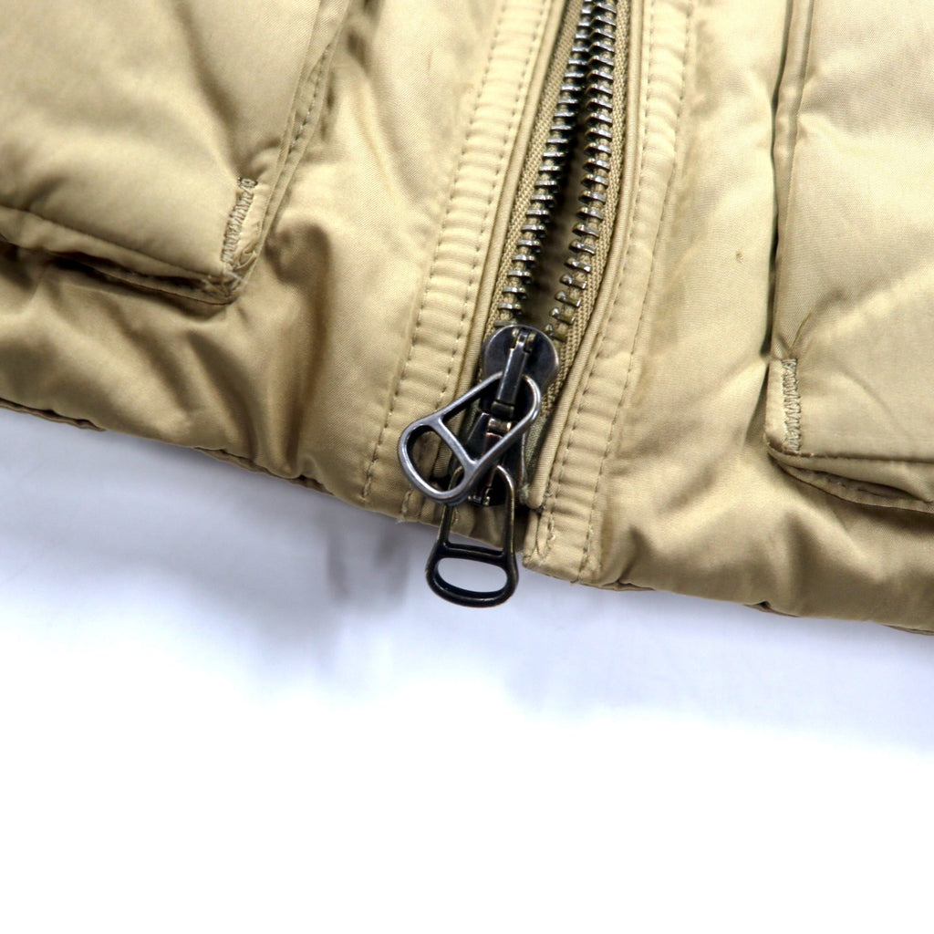 RALPH LAUREN Down Jacket S Beige Polyester Logo Belt Buckle Double Zip