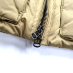 RALPH LAUREN Down Jacket S Beige Polyester Logo Belt Buckle Double Zip