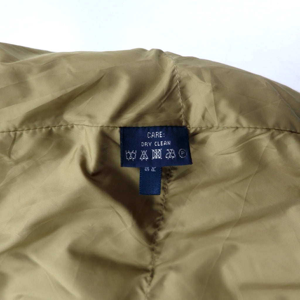RALPH LAUREN Down Jacket S Beige Polyester Logo Belt Buckle Double Zip