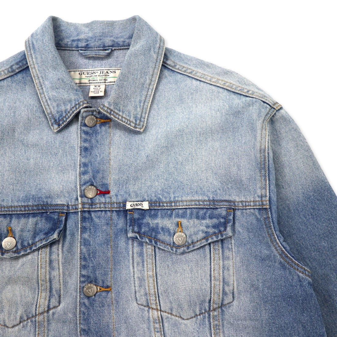 GUESS JEANS Oversized Denim Jacket, G-Jean, M, Blue, Cotton, Back Logo Embroidery, OVERSIZED DENIM JACKET M73XN1R21B5