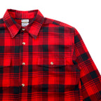 Columbia Titanium Flannel Work Shirt, Medium, Red, Black, Cotton