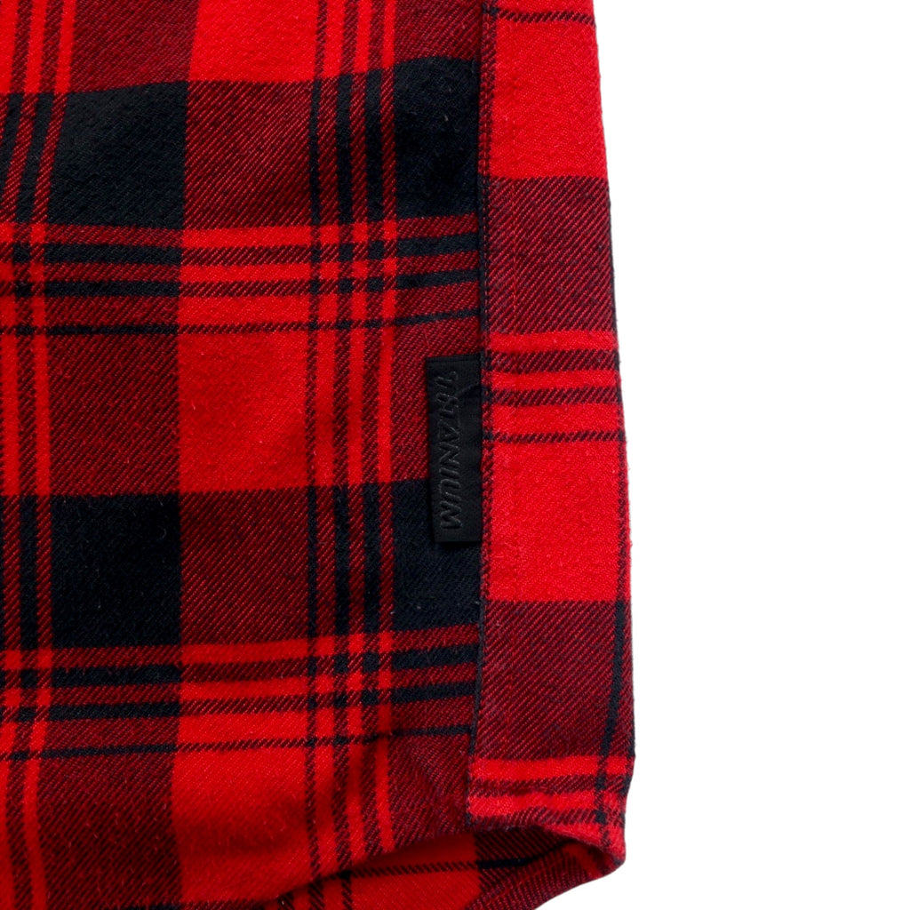 Columbia Titanium Flannel Work Shirt, Medium, Red, Black, Cotton
