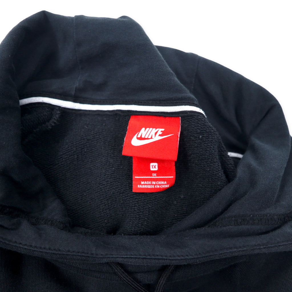 NIKE ルーズフィット プルオーバーパーカー 1X ブラック コットン スウォッシュロゴ Women's Sportswear Rally Hoodie Sz 2X AA0733-010