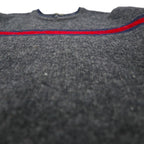 Eddie Bauer 90年代 USA製 Vネック ニット セーター L グレー ウール ラインデザイン